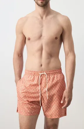 Mango Print Swim Trunks in Salmon at Nordstrom, Size Large