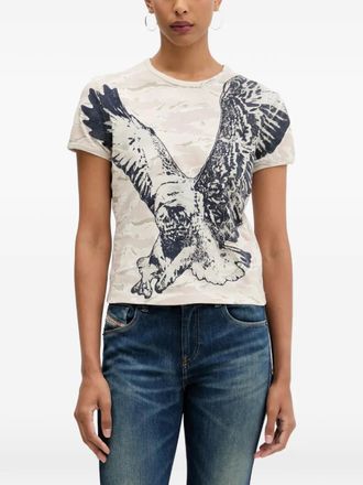 Diesel eagle-graphic T-shirt - Neutrals