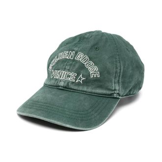 Golden Goose Logo baseball cap - Heren - Petten - Groen - ONE Size - Katoen - Accessoires
