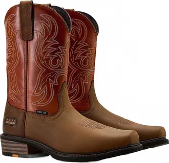Ariat Mens Ironside Square Steel Toe Western Work Boots In Rye
