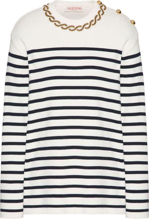 Valentino Garavani embroidered sweater - women - Cotton/Polyester - M - White