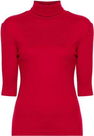 Yohji Yamamoto roll-neck top - women - Cashmere/Wool - 3 - Red