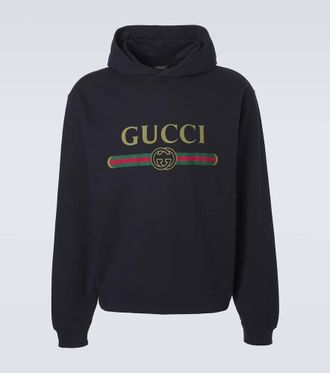 Gucci Logo cotton and cashmere jersey hoodie