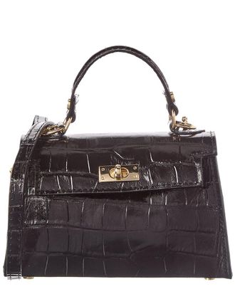 Persaman New York Blakely Croc-Embossed Leather Satchel