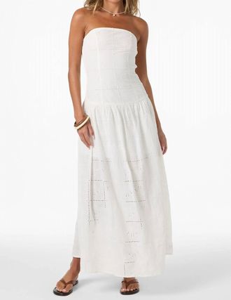 O'Neill Maisie Eyelet Drop Waist Maxi Dress In White