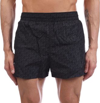 Off-white Herenzwemshort Off White Allover in zwart