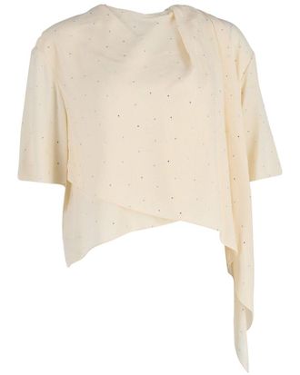 Celine Celine Rhinestone Embellished Asymmetric Draped Top, Size Int, S (Authentic Pre-Loved)