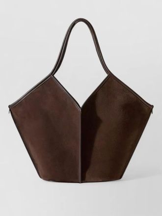 Hereu calella suede leather shoulder tote bag
