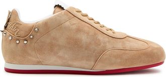 Christian Louboutin Eleanora Studded Suede Sneakers - Beige - 38 (IT38 / UK5)