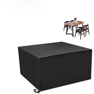 OEM Funda Para Muebles De Jard&iacute;n, Funda Protectora Grande Para Conjunto De Sal&oacute;n De Jard&iacute;n Cuadrado De 120x120x74cm, Color Negro-crezuo