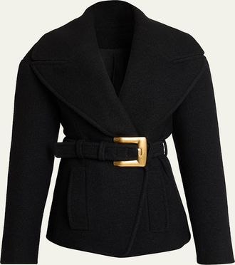 Balmain Anthem Buckle Belt Coat