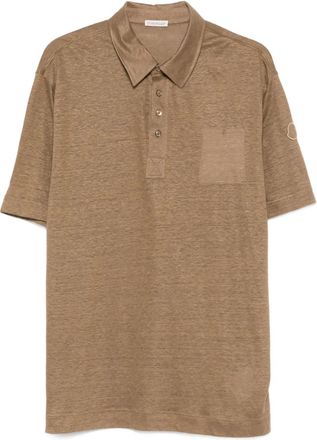 Moncler Polo in lino con tasca - Toni neutri