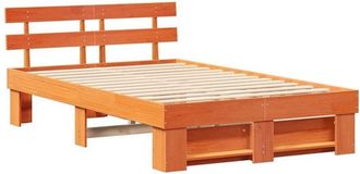 vidaXL Vidaxl - Estructura De Cama Con Cabecera Marr&oacute;n Cera 120 X 190 Cm