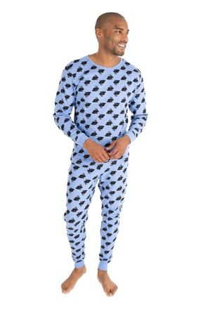 Leveret Mens Cotton Printed Matching Family Pajamas in Bunny Blue at Nordstrom, Size Xx-Large