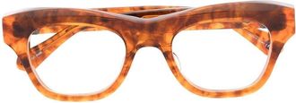Matsuda wayfarer-frame optical glasses - women - Acetate/Metal (Other) - 50 - Brown