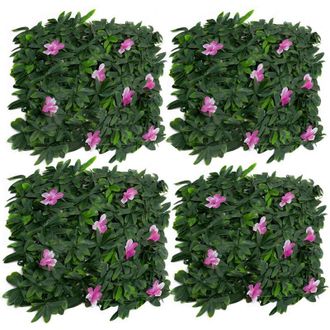 None GreenBrokers A1266-4 - Fioriera artificiale da parete, 4 pezzi, colore: Viola