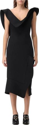 Bottega Veneta Dames, Jurken, Zwart, Maat: 2XS Katoen