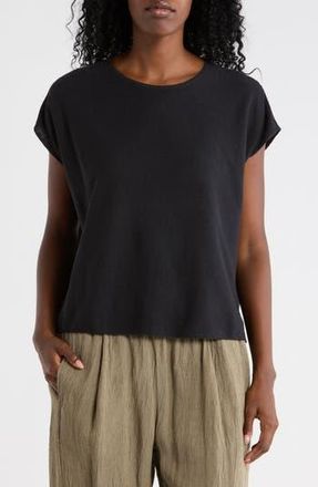 Eileen Fisher Boxy Organic Linen & Cotton Sweater in Black at Nordstrom Rack, Size X-Small