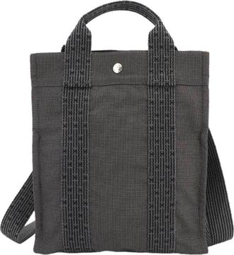 Hermès Gray Canvas Backpack (Pre-Owned)