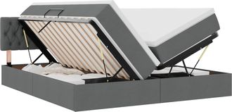 vidaXL Letto Con Contenitore Grigio Scuro 180 X 200 Cm Pelle Sintetica Vidaxl