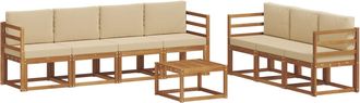 vidaXL Conjunto De Sof&aacute;s De Exterior 8 Uds. Natural Y Beige Vidaxl