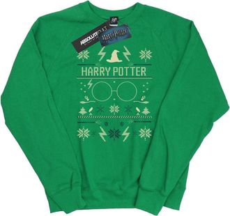 Harry Potter Dames/Dames Sweatshirt met Kerstpatroon (Iers Groen)