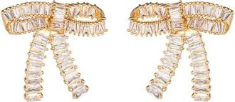 Eyecandy LA Eye Candy La Cz Mia Dainty Bow Stud Earrings