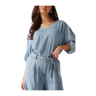 Beaumont Amsterdam Overhemden, Dames, Blauw, M, Katoen, Fae Top