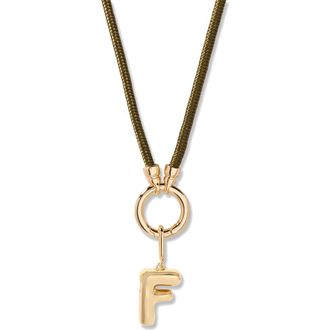 Brook & York Kai Initial Charm Necklace in Gold/Olive F at Nordstrom