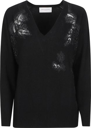 Ermanno Scervino V Neck Deep V-Neck Wool Sweater