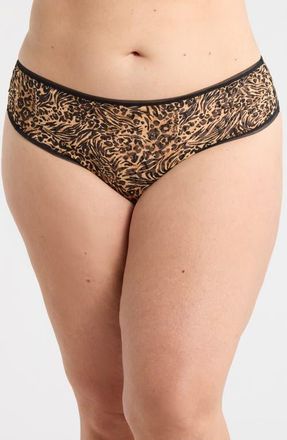 Savage x Fenty Signature Script Cheeky Briefs in Caramel Beige Savage Instincts at Nordstrom, Size X-Small