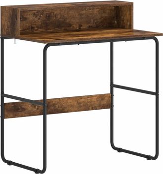 vidaXL Scrivania Con Spazio Di Archiviazione Rovere Fumo Vidaxl