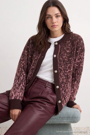 Trendyol Modest Dames Bruin Dierenprint Driekwart mouw Loszittend Modest Vesten