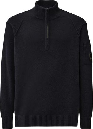 C.P. Company Maglione a mezzo collo in lana dagnello - - Knitwear - Uomo - Nero - M