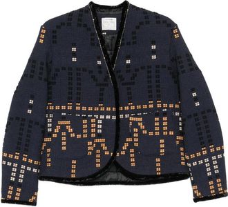 Forte_Forte Jacquard Velvet-trim Jacket