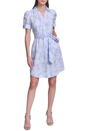 Karl Lagerfeld Floral Burnout Shirtdress in Blue Multi at Nordstrom Rack, Size 10