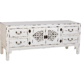 Wanderlust Deco Mueble Bajo De Madera Lacado Blanco 120x40x50h Cm