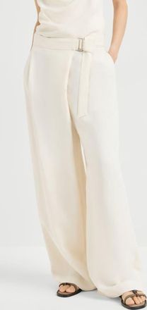 Brunello Cucinelli Sartorial wrap trousers in Ivory at Nordstrom, Size 40 It