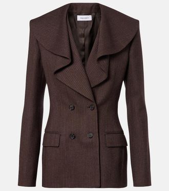 Alexander McQueen Draped pinstripe wool blazer