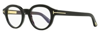 Tom Ford Unisex Blue Block Oval Eyeglasses TF6037-B 001 Black 49mm