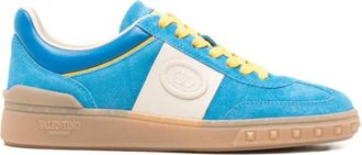 Valentino Lichtblauwe Su&egrave;de Sneakers met Logo - Dames - Sneakers - Blauw - 38 EU - Su&egrave;de - Schoenen