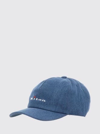 Kiton Cappello da baseball in denim di cotone con logo Kiton