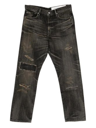 Neighborhood distressed patch trousers - Black