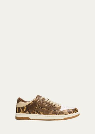 Amiri Python-Printed Leather Low-Top Sneakers
