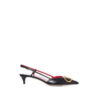 Valentino Garavani Schoenen, Dames, Zwart, 38 1/2 EU, Leer, VLogo Signature Leren Pumps