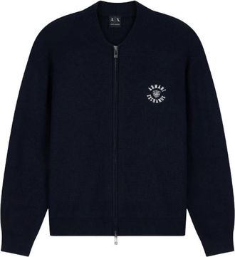 A|X Armani Exchange Crossover Cardigan - Heren - Vesten - Blauw - M - Katoen - Truien & Vesten
