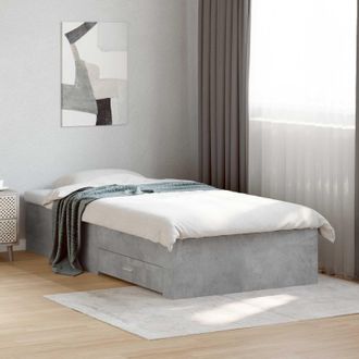 vidaXL Vidaxl Struttura Del Letto Grigio Cemento Legno Ingegnerizzato