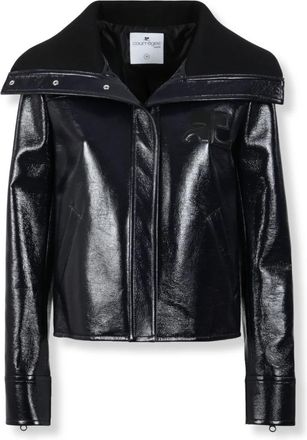 Courr&egrave;ges Chaqueta con cremallera y cuello alto - Jackets - Mujer - Azul - M