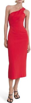 Mango One-Shoulder Sheath Dress in Red at Nordstrom Rack, Size 18 (Similar To 18W-20W)