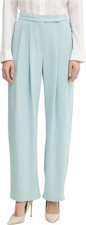 Pinko Pinko, Broeken, Dames, Blauw, S, Leer, Wijde broek